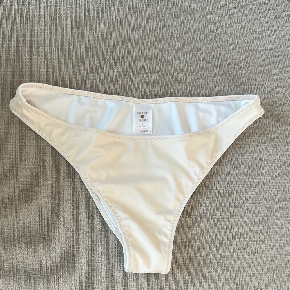 Shade & Shore Cream High Waisted Bikini Bottom | size L